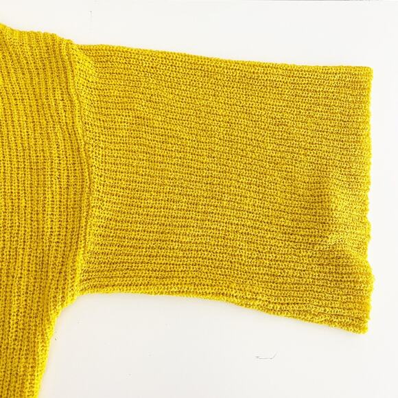 Catherine Malandrino NWT Yellow 3/4 Sleeve Open Front Slouchy Cardigan Size XS - Picture 6 of 15